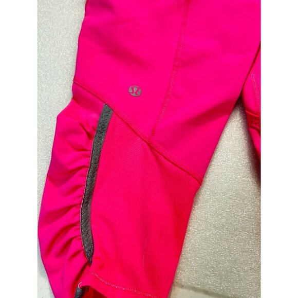 Lululemon Run Pace Crop Leggings Size 4 Pinkelicious Wee Space Parfait Pink 8 - Picture 5 of 6